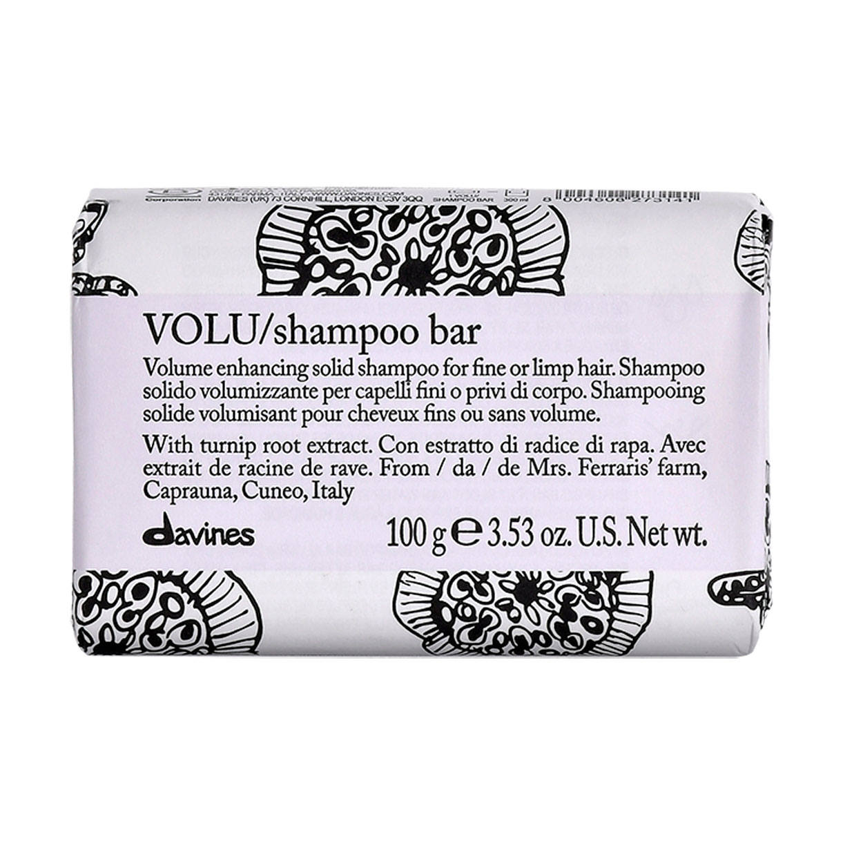 Твердий шампунь Davines Volu Shampoo Bar для надання об'єму тонкому та ослабленому волоссю, 100 г